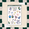 Milo & Jips New Years Journal Stickers | Planner Stickers - Hand Drawn by TheCozyGoblinCo