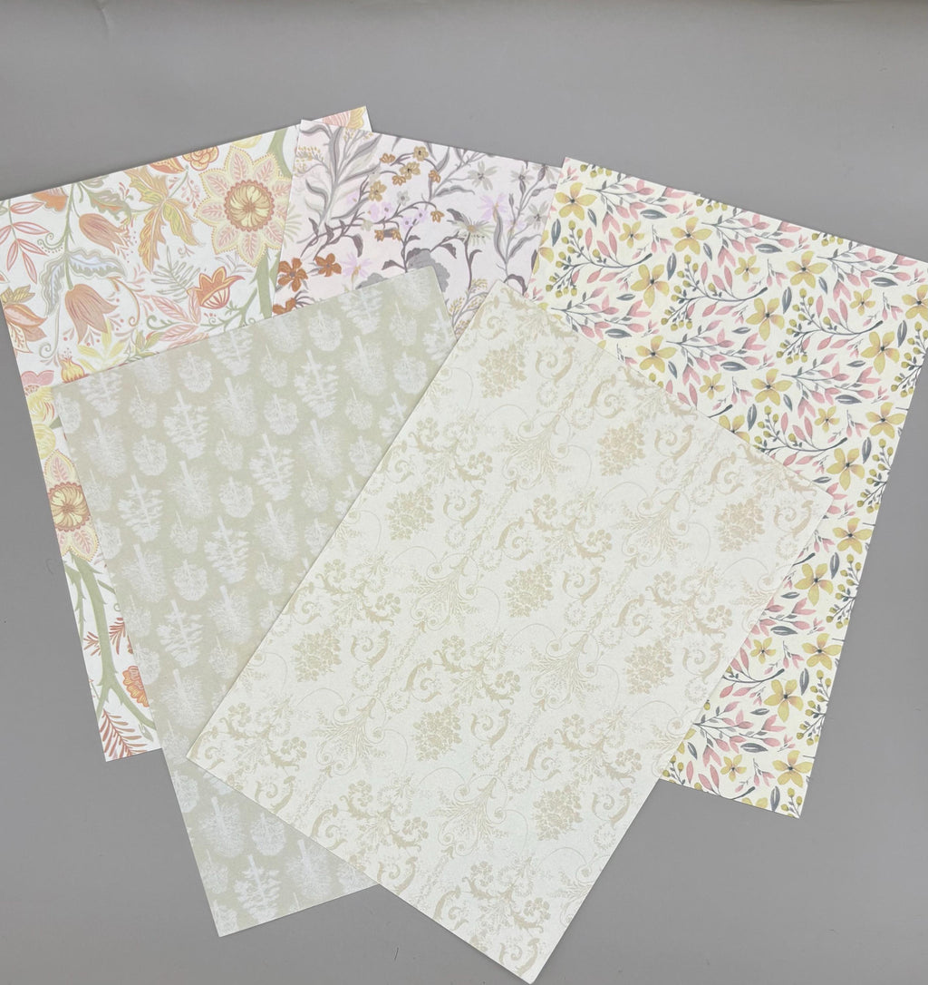 Floral Ephemera Stickers and Papers Bundle (Yellow)