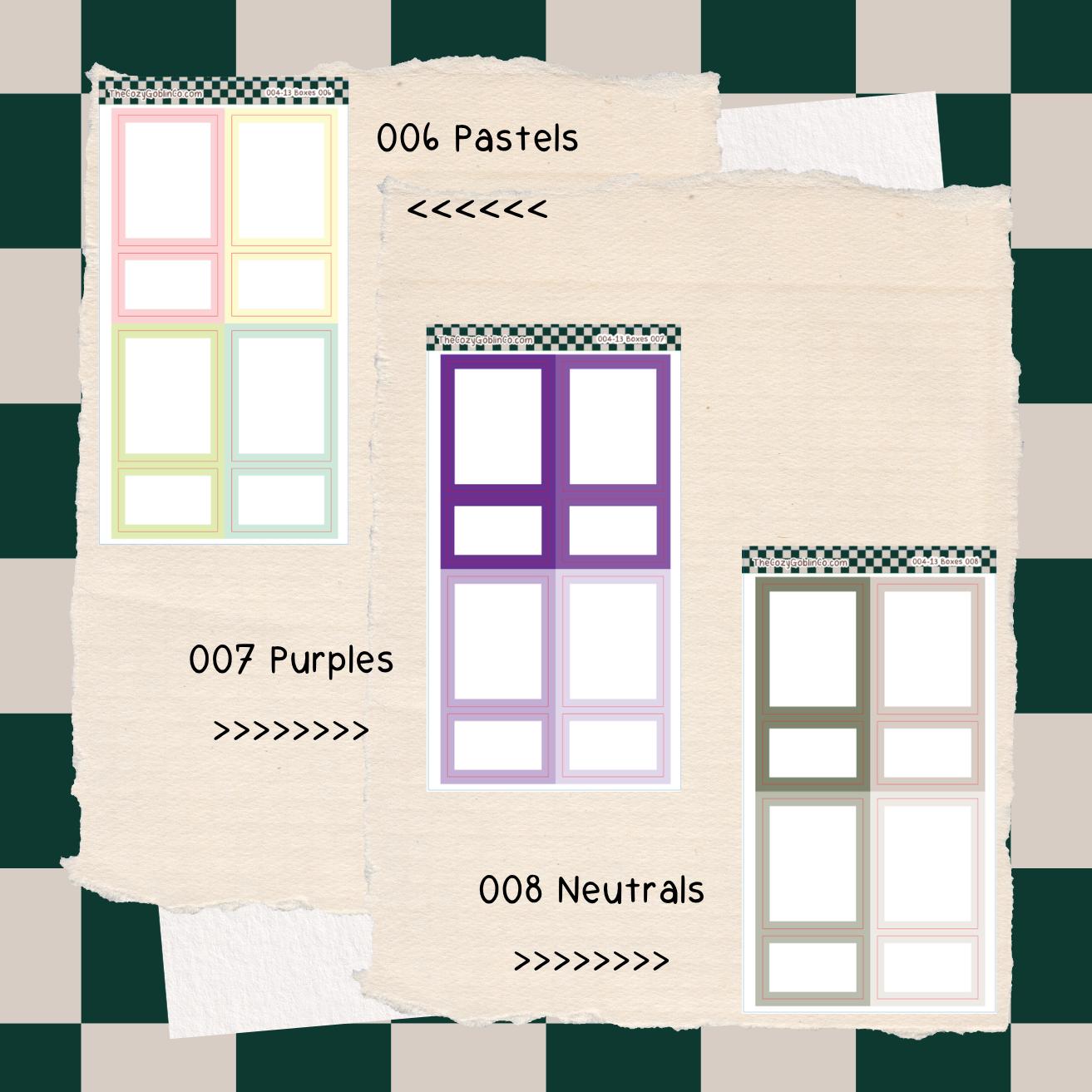 Color edge boxes Journal Stickers | Planner Stickers