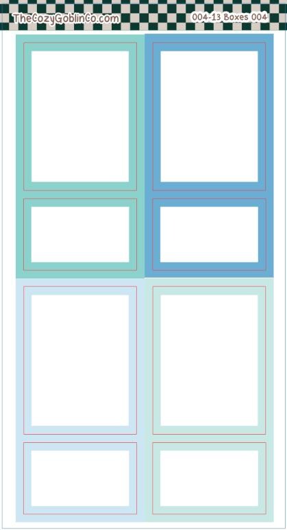 Color edge boxes Journal Stickers | Planner Stickers