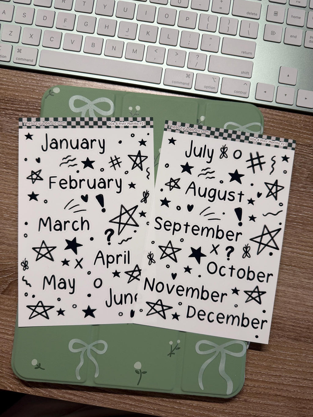 Hand-Drawn Monthly Stickers | Whimsical Planner & Journal Accents