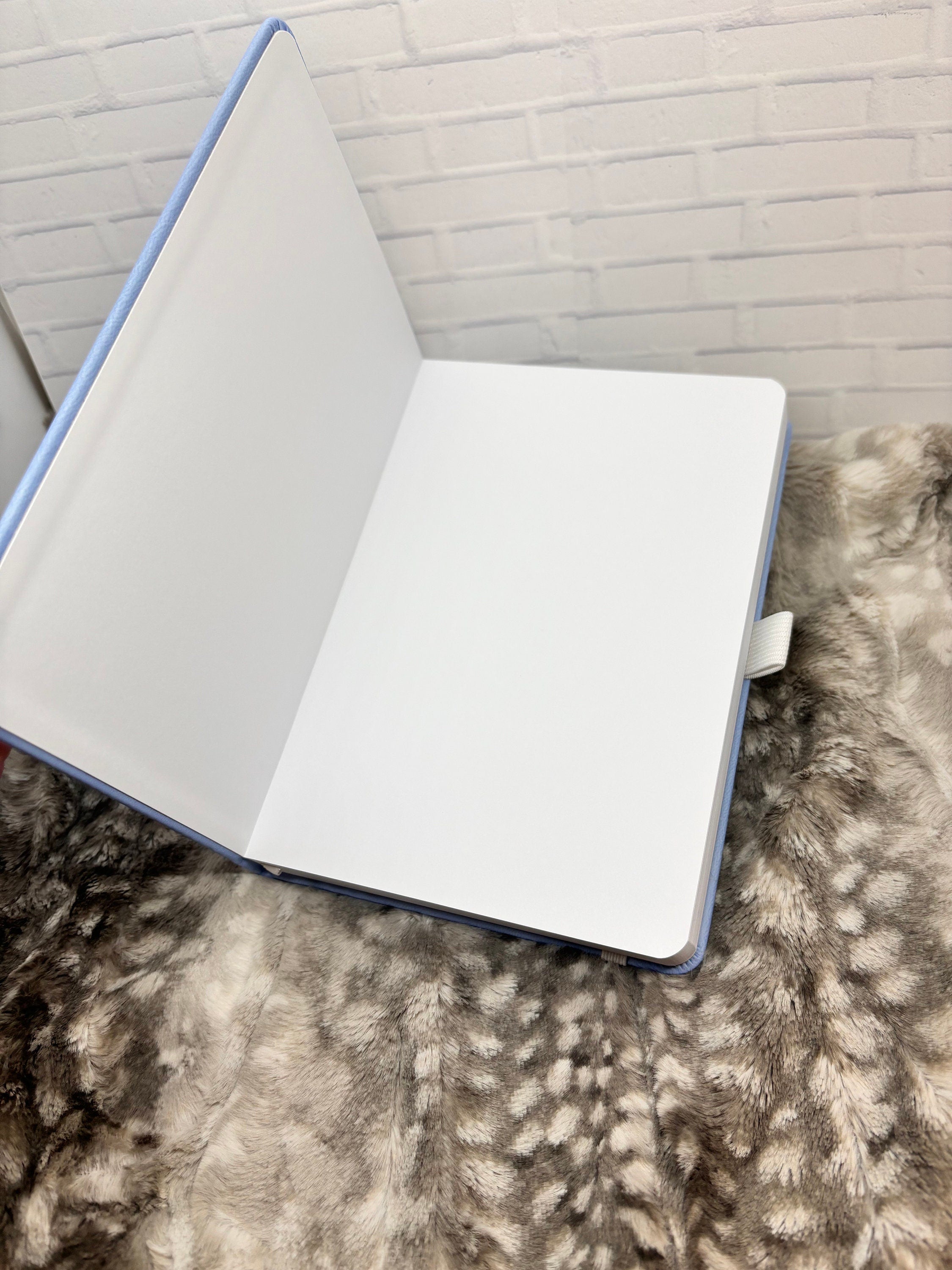 B6 Dot Grid Journal: Light Blue Vegan Leather with Silver Foil