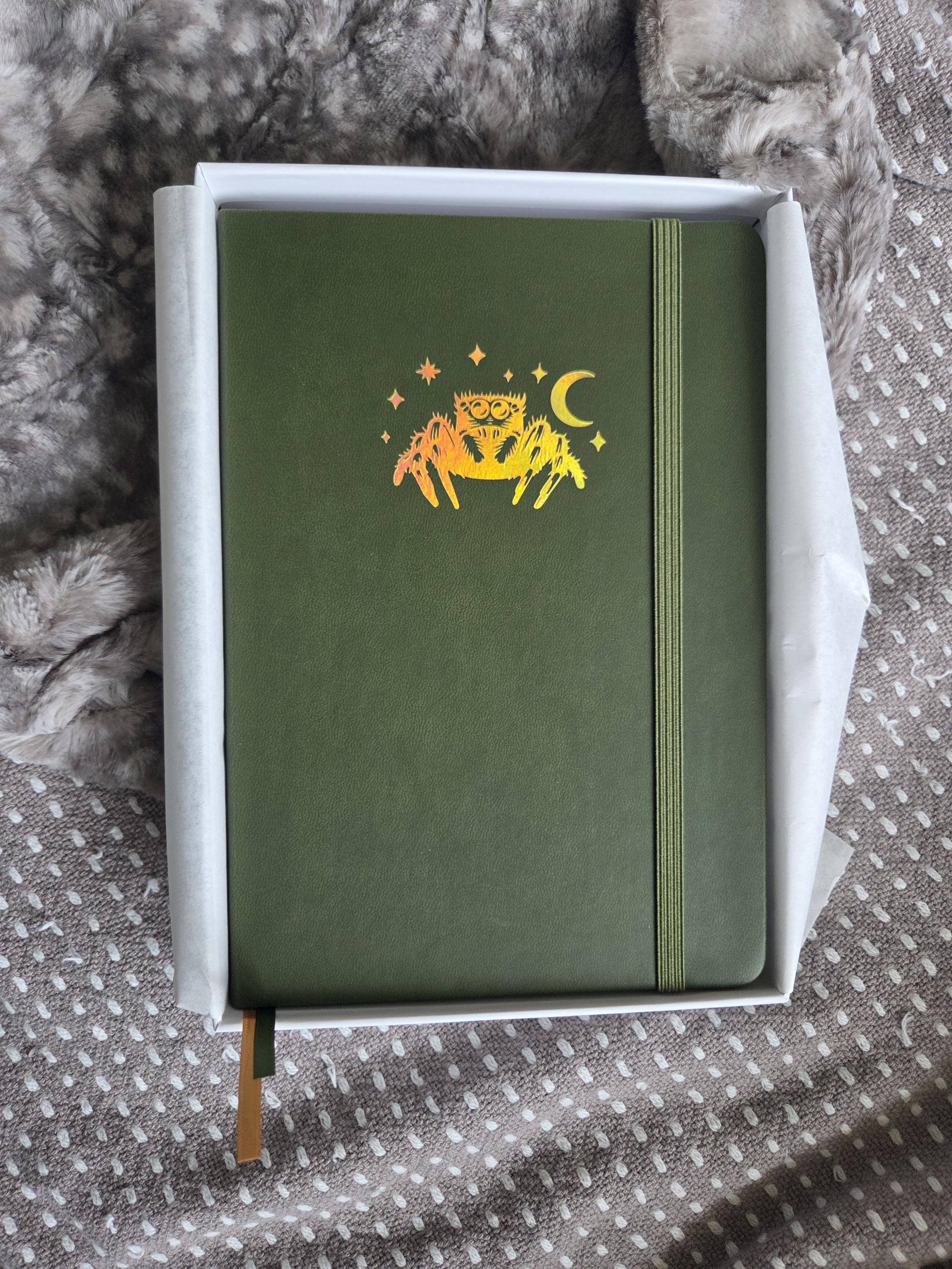 Jumping Spider Journal: Vegan Leather A5 Dot Grid Notebook