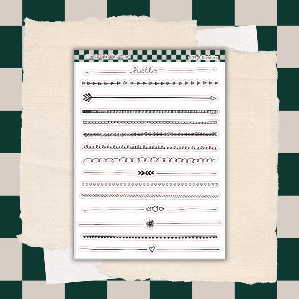 Divider Planner Stickers | Journal Accents Sheet