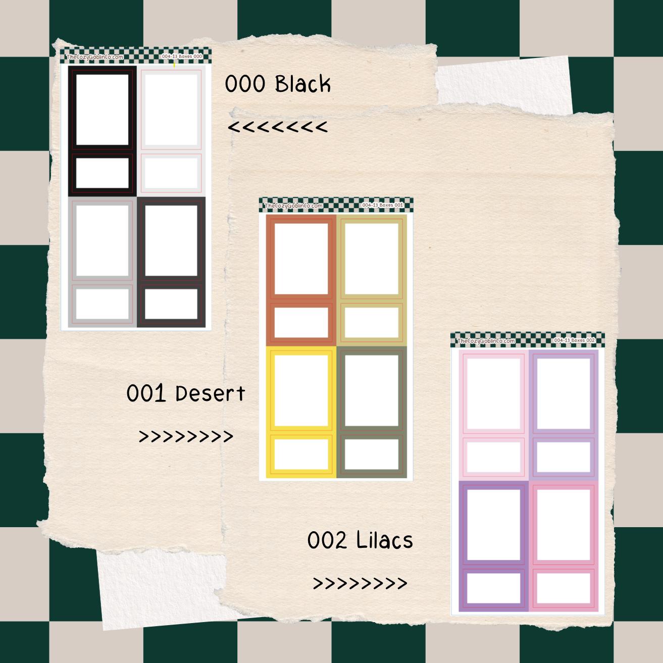 Color edge boxes Journal Stickers | Planner Stickers