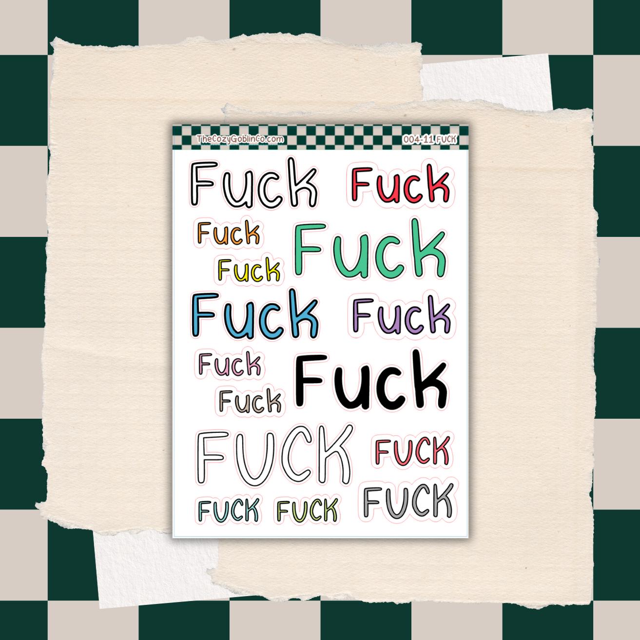 FUCK Cuss word Journal Stickers | Planner Stickers
