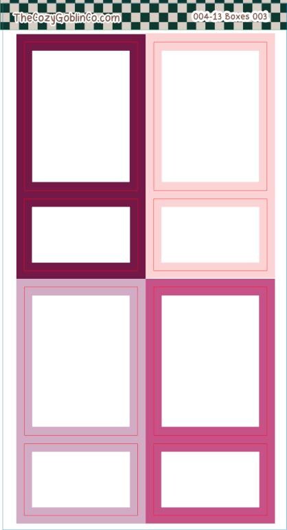 Color edge boxes Journal Stickers | Planner Stickers