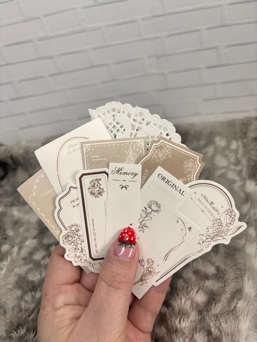 Elegant Floral Ephemera Pack: Vintage Flower Stickers, Botanical Paper Embellishments