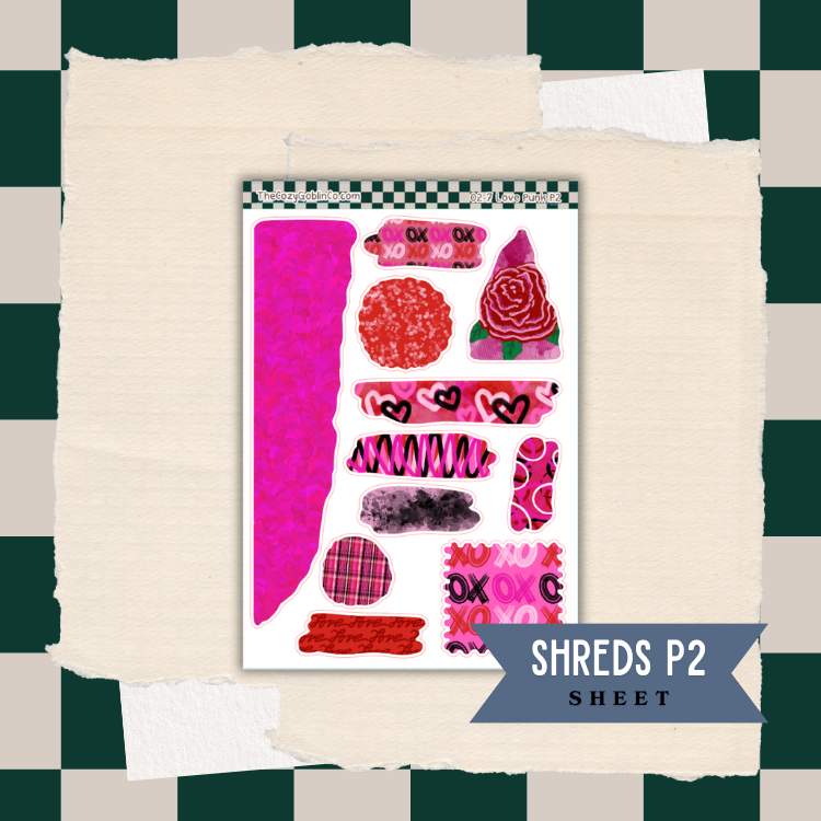 Love Punk Shred Stickers
