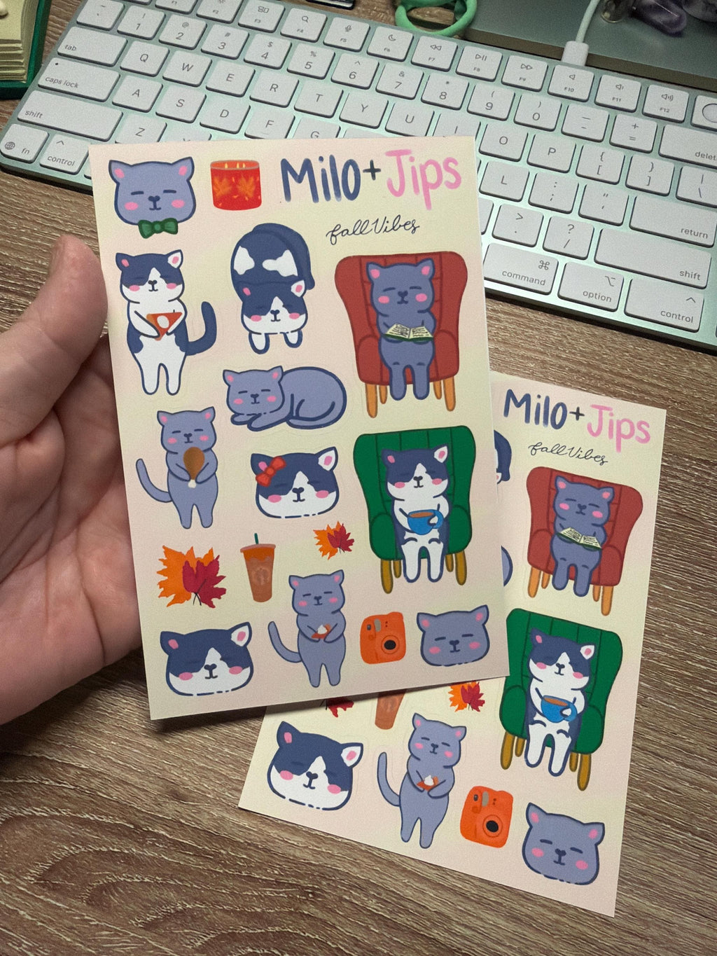 Milo & Jips Fall Vibes Journal Stickers | Planner Stickers - Hand Drawn by TheCozyGoblinCo