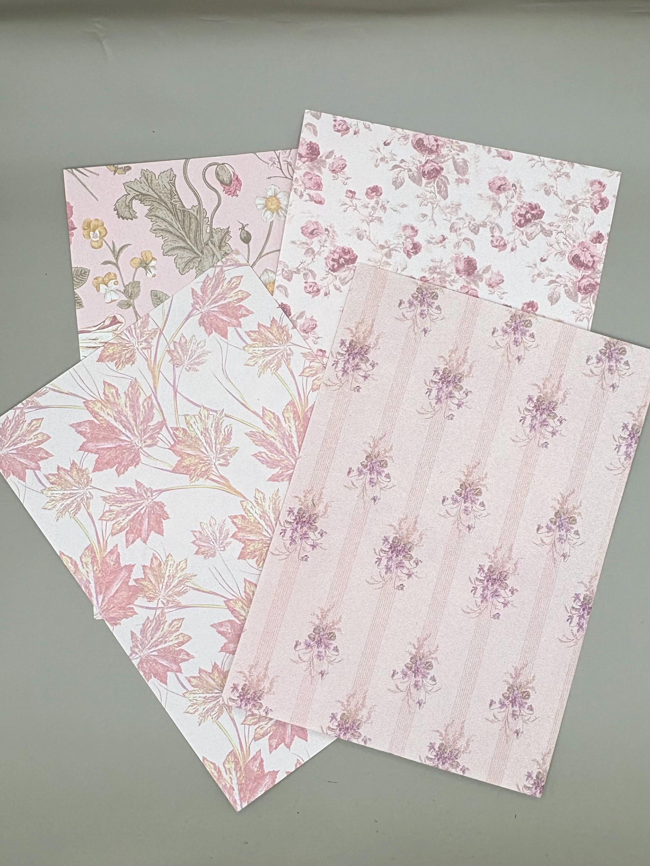 Floral Ephemera Stickers and Papers Bundle (Rouge)