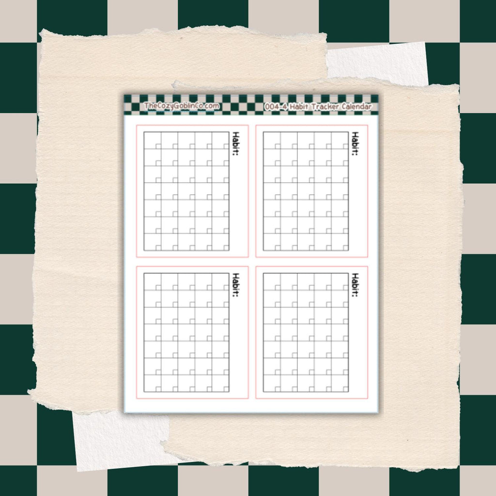 Habit Tracker Calendar Journal Stickers | Planner Stickers