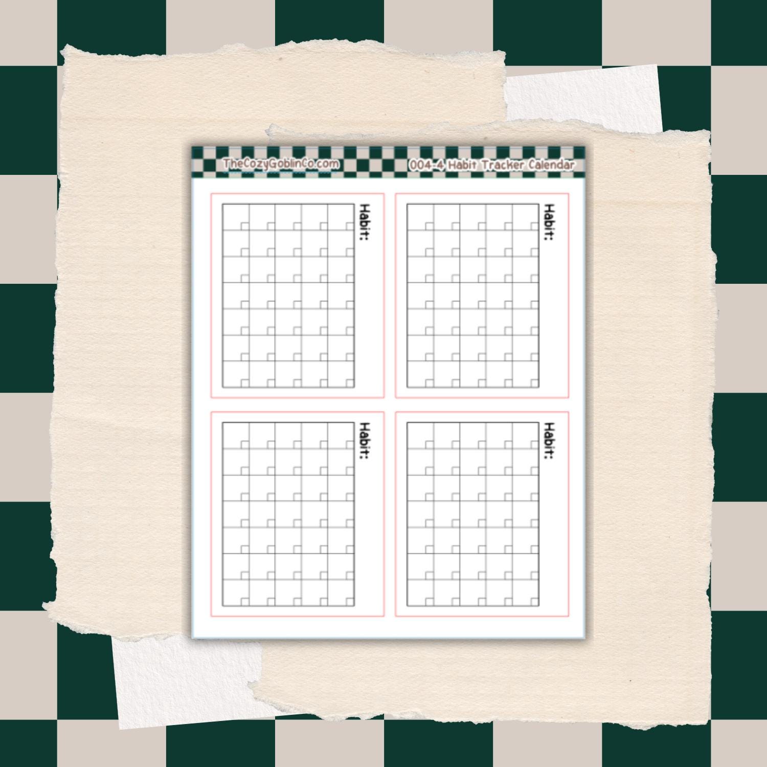 Habit Tracker Calendar Journal Stickers | Planner Stickers