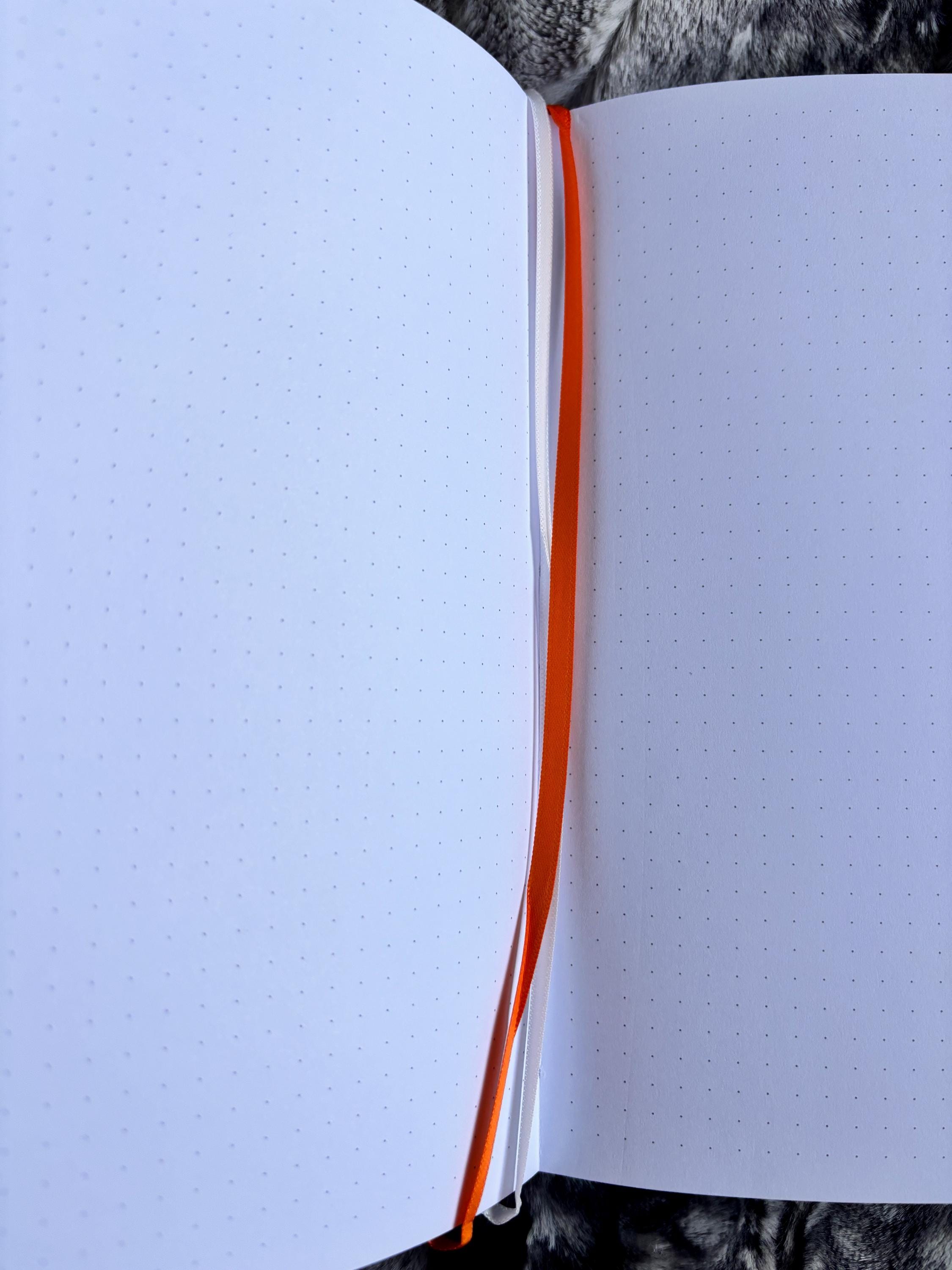 Holographic Ghost Notebook: Vegan Leather A5 Dot Grid Journal