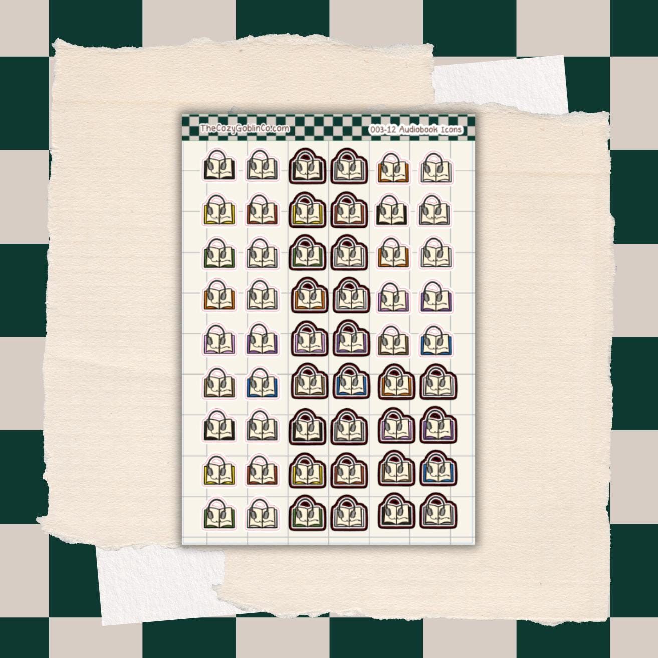 Audiobook Icon Journal Stickers | Planner Stickers
