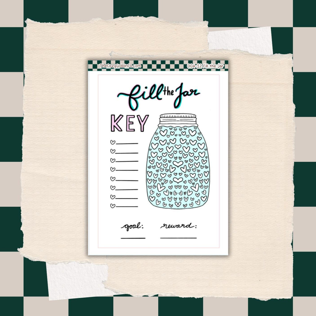 Fill the Jar Goal Tracker Stickers | Habit Reward Chart Page