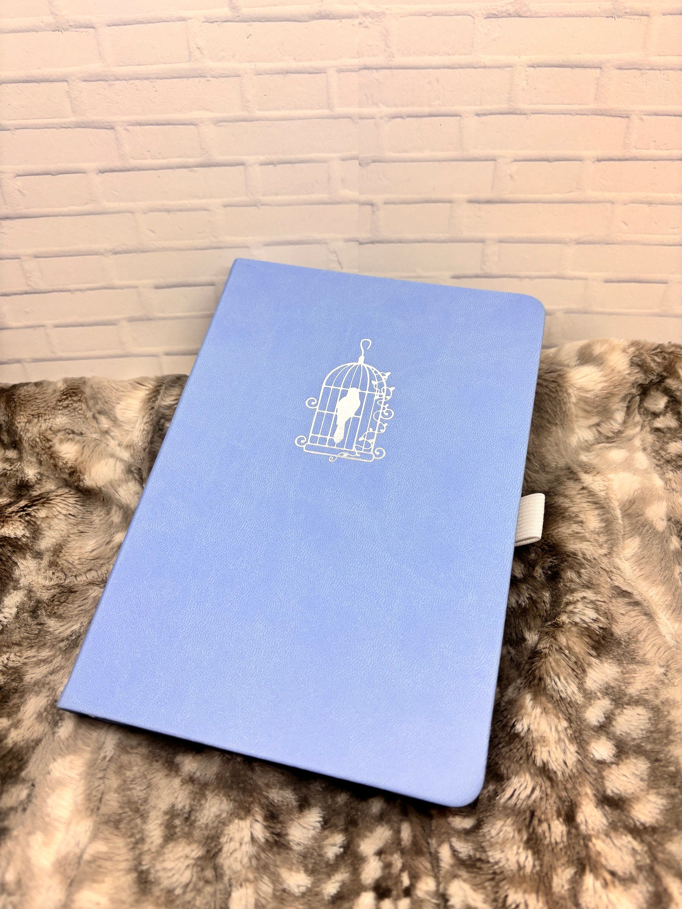 B6 Dot Grid Journal: Light Blue Vegan Leather with Silver Foil