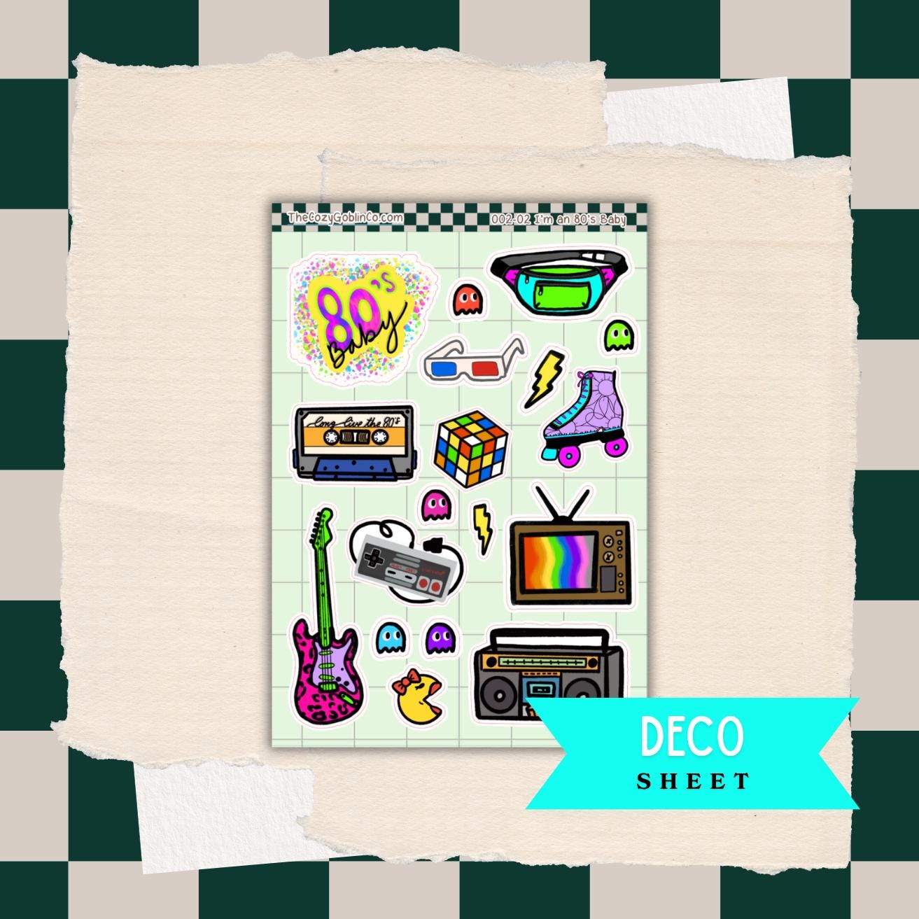 Retro 80s Neon Deco Stickers | I'm an 80's baby | Colorful Planner Stickers | Vintage Aesthetic