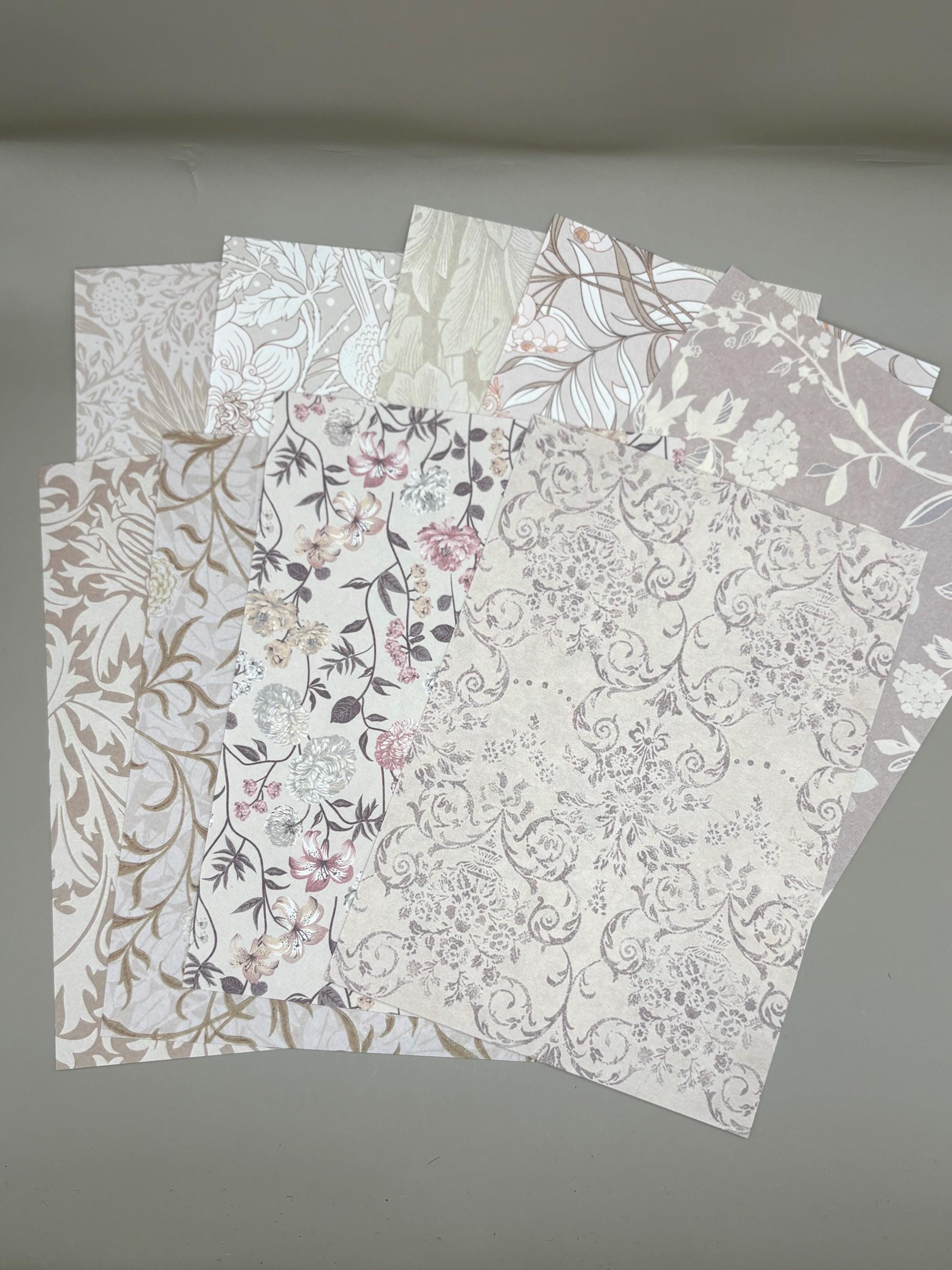 Floral Ephemera Stickers and Papers Bundle (Olive)