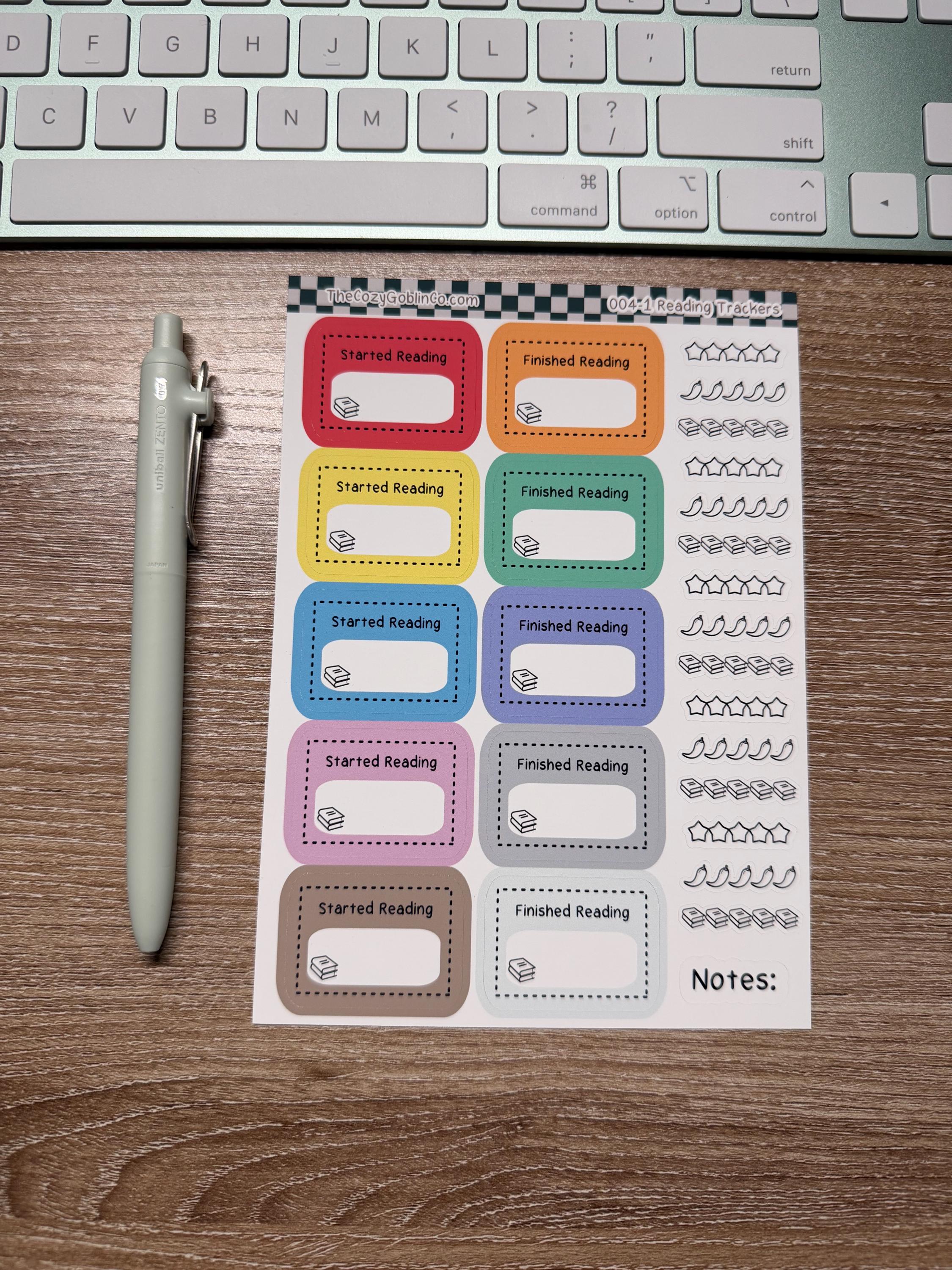 Reading Tracker Journal Stickers | Planner Stickers