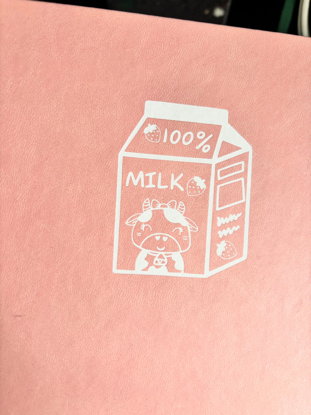 Strawberry Milk Cow Square Dot Grid Journal | 160gsm Notebook