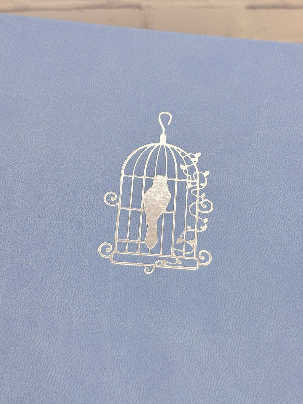 B6 Dot Grid Journal: Light Blue Vegan Leather with Silver Foil