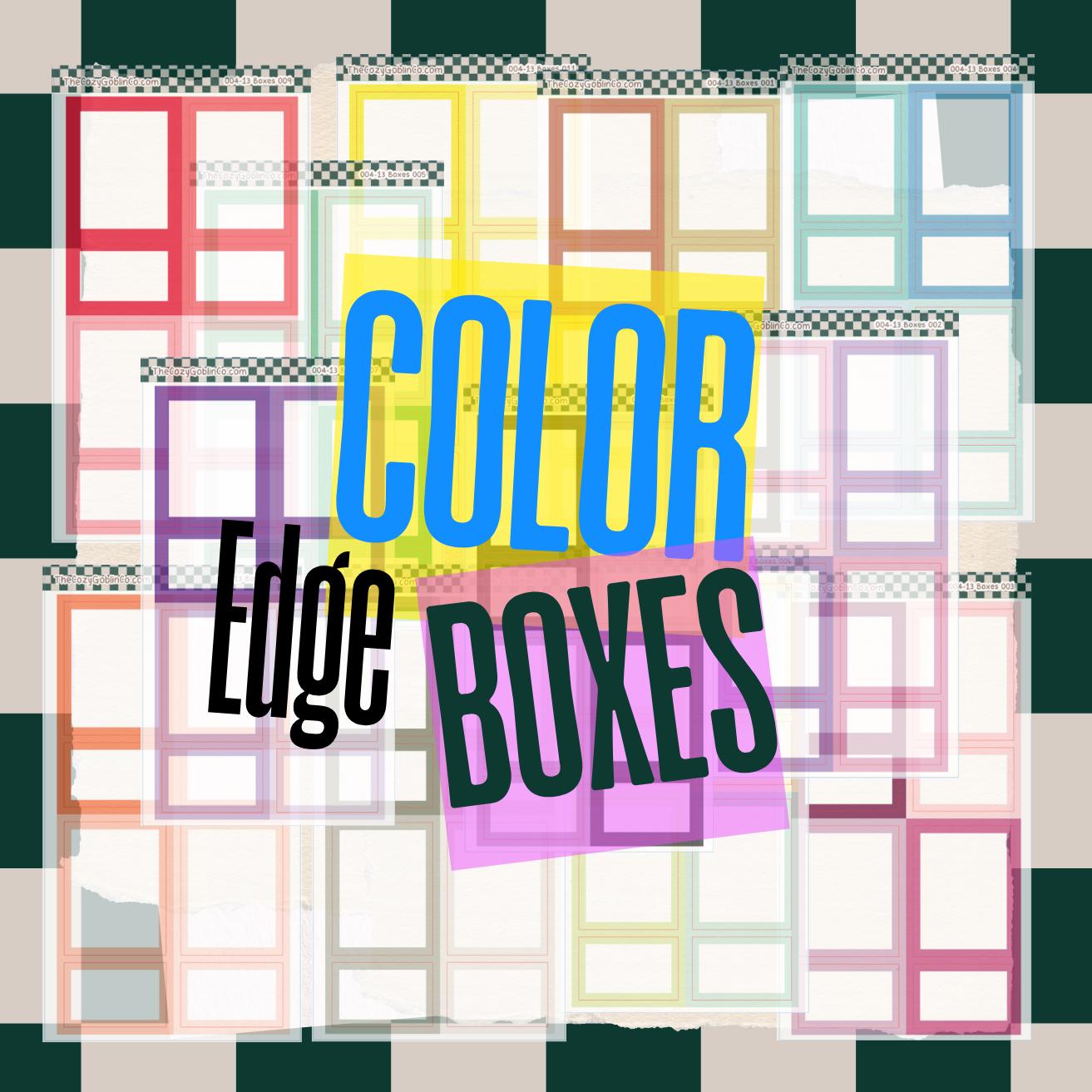Color edge boxes Journal Stickers | Planner Stickers