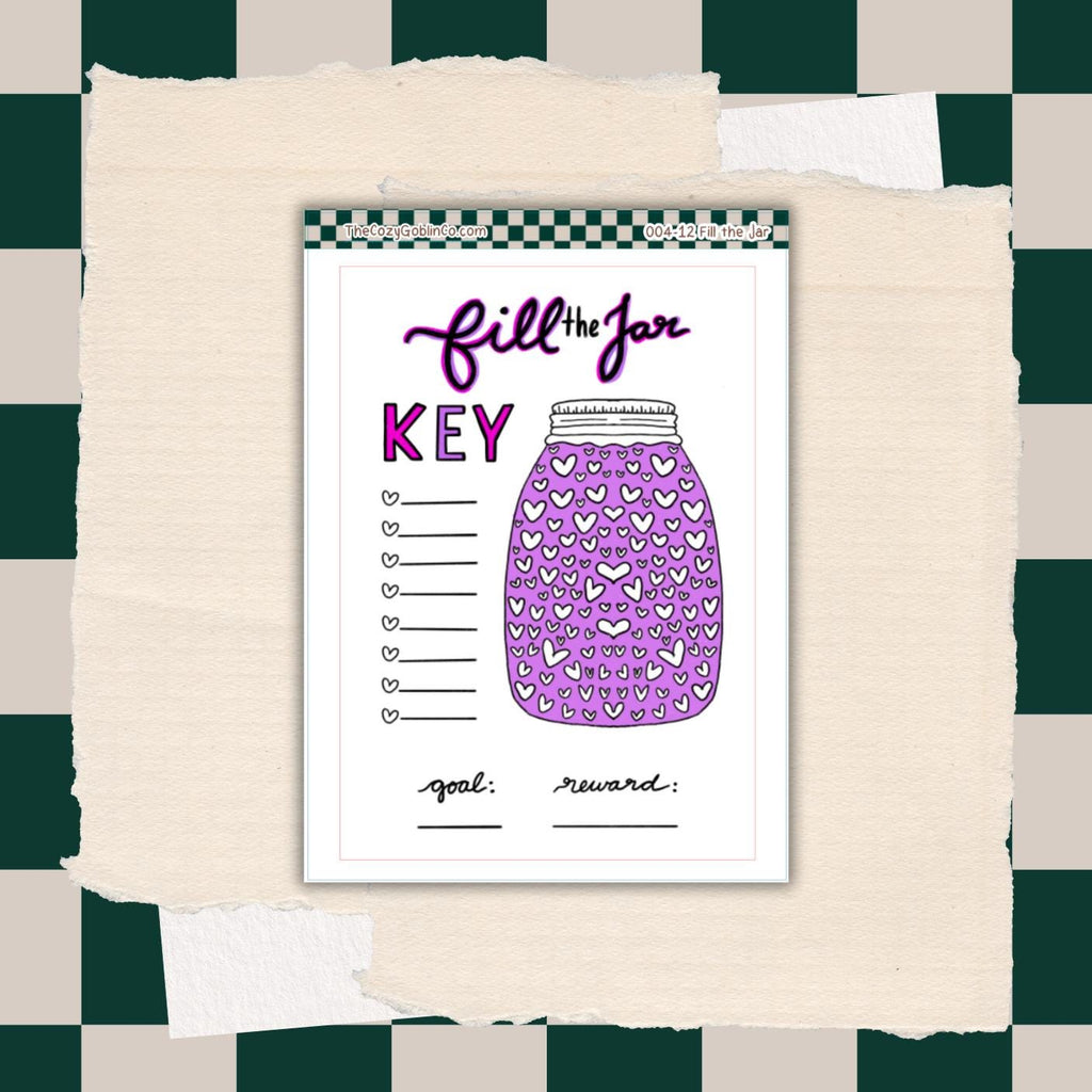 Fill the Jar Goal Tracker Stickers | Habit Reward Chart Page