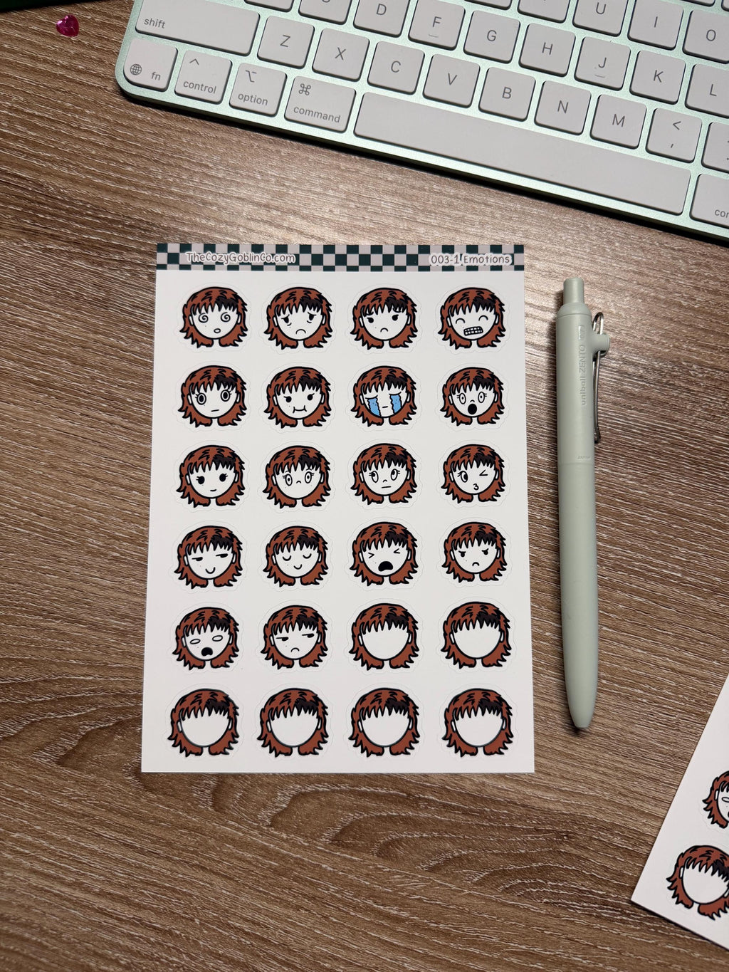 Hand-Drawn Emotion Girl Stickers – Journal & Planner Mood Tracking Set