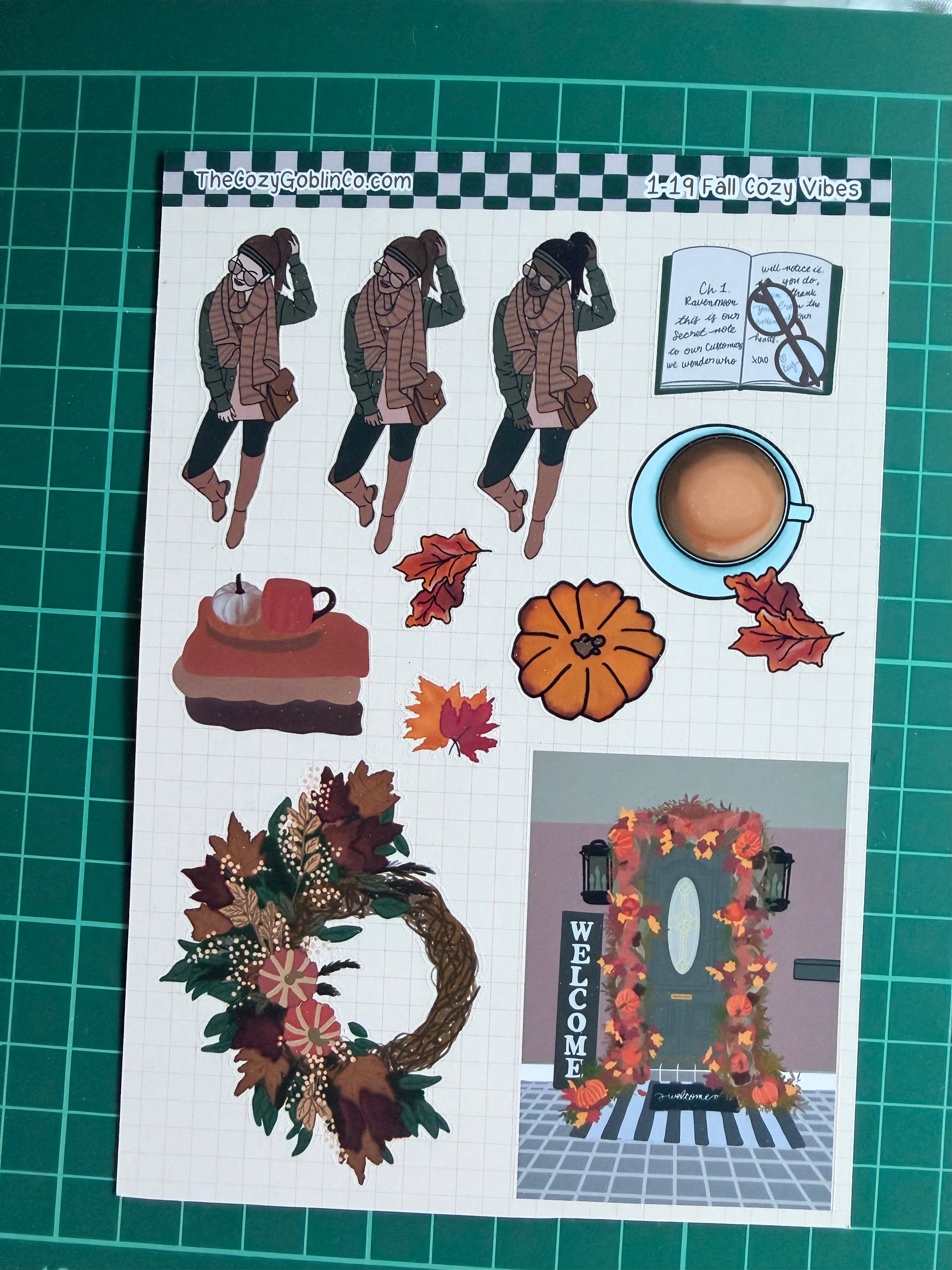 Fall Cozy Vibes Deco Stickers | 1-19