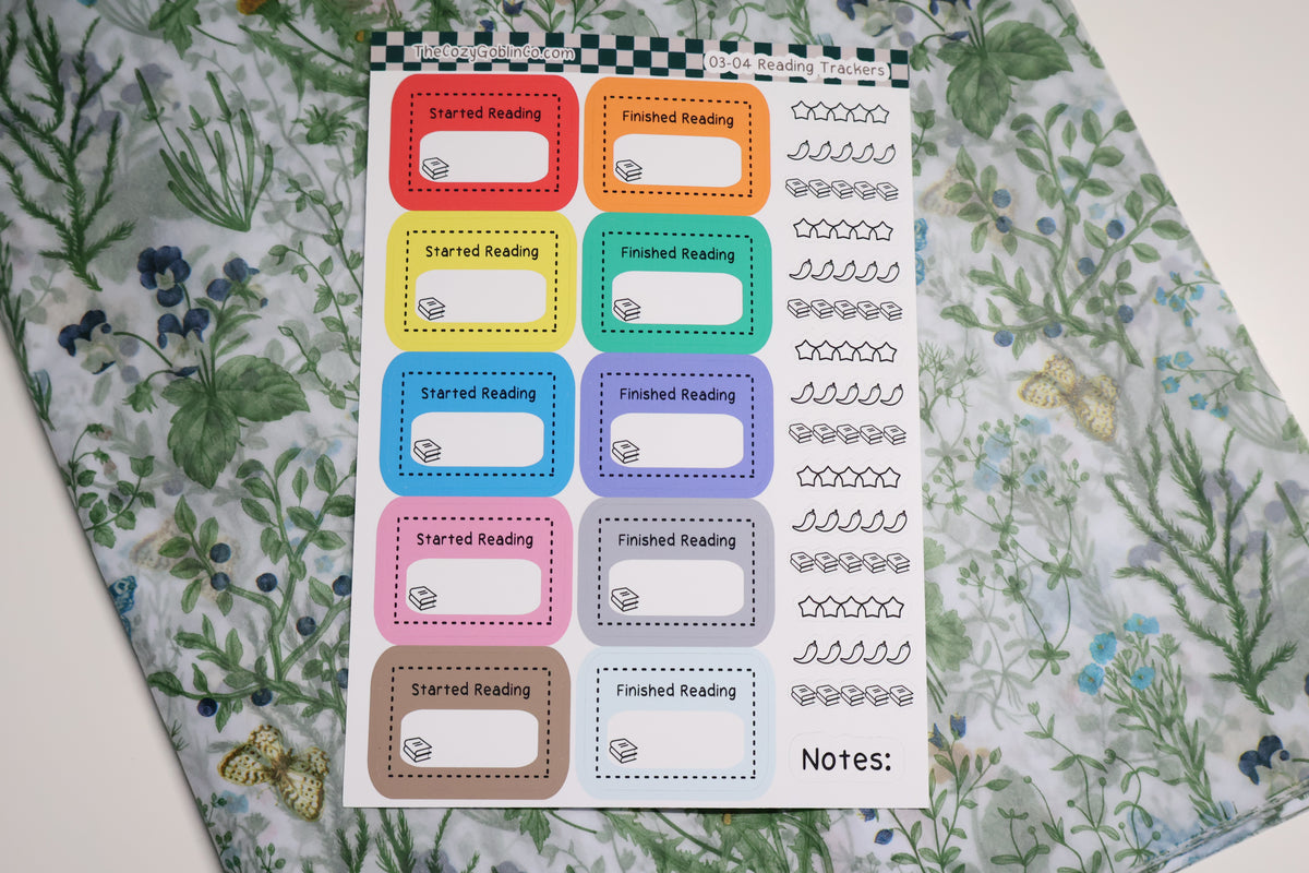 Reading Tracker Journal Stickers | Planner Stickers