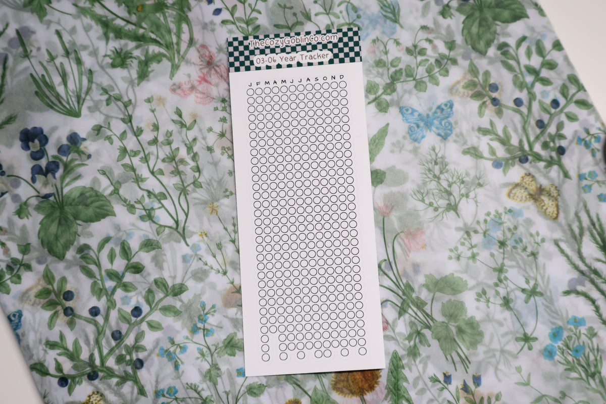 Yearly Tracker Calendar Journal Stickers | Planner Stickers
