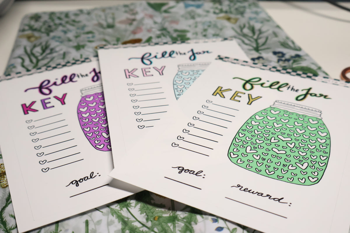 Fill the Jar Goal Tracker Stickers | Habit Reward Chart Page
