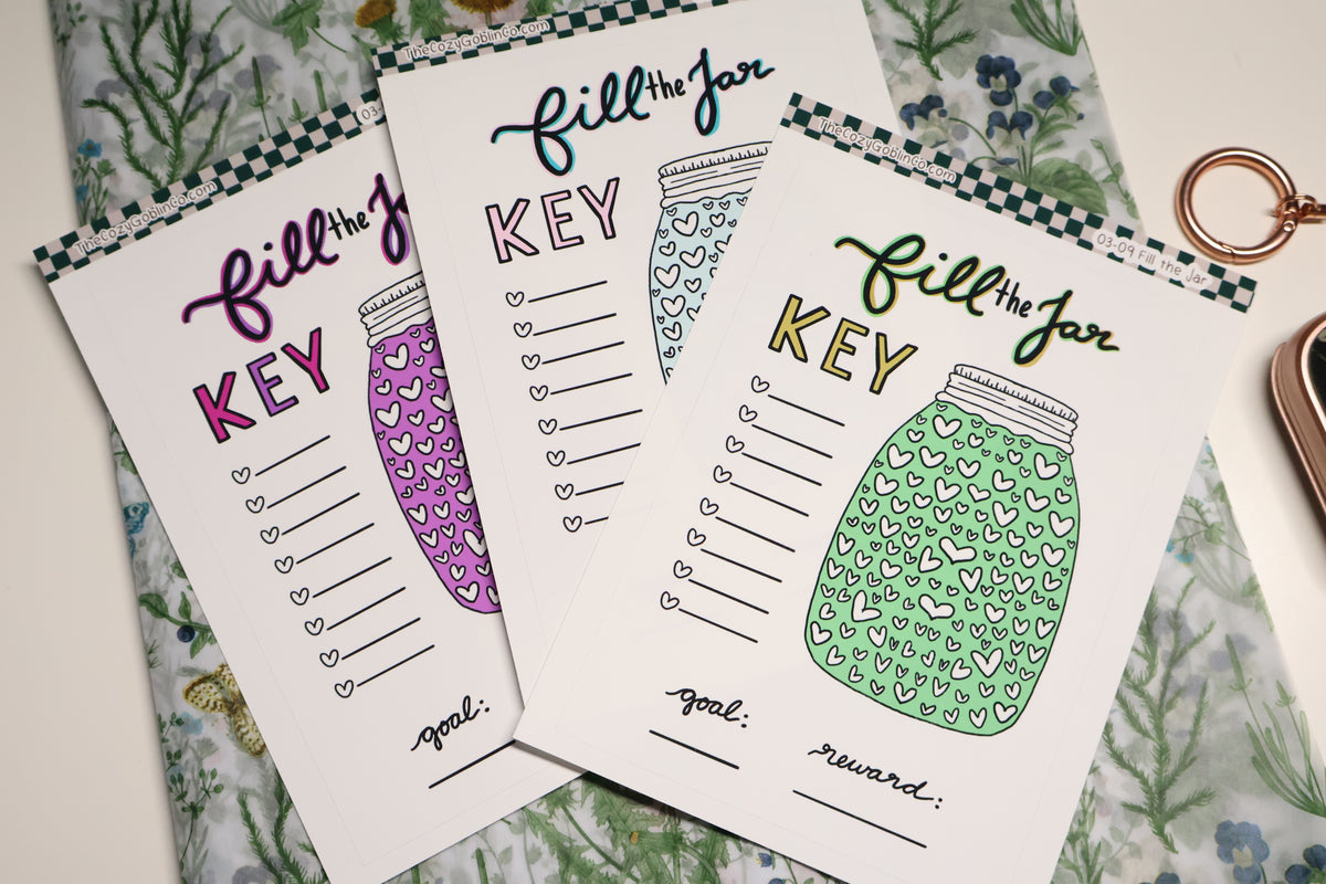 Fill the Jar Goal Tracker Stickers | Habit Reward Chart Page
