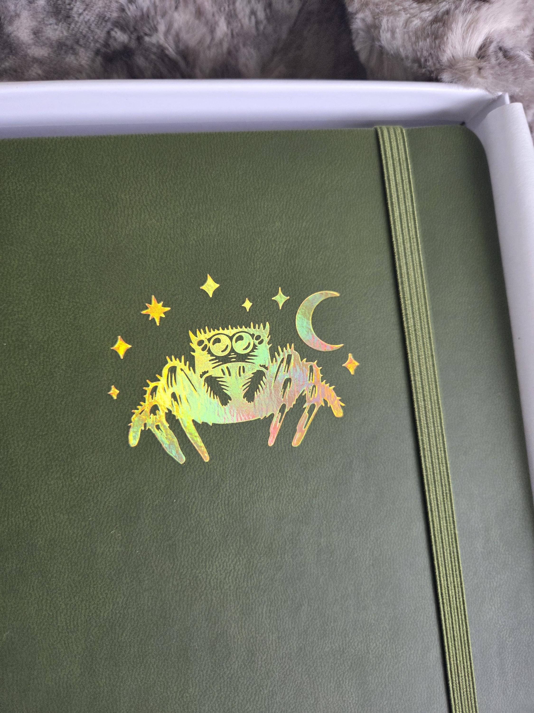 Jumping Spider Journal: Vegan Leather A5 Dot Grid Notebook