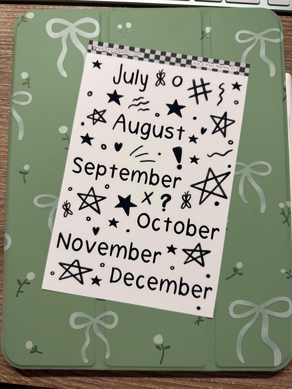 Hand-Drawn Monthly Stickers | Whimsical Planner & Journal Accents