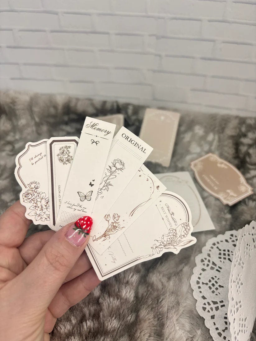 Elegant Floral Ephemera Pack: Vintage Flower Stickers, Botanical Paper Embellishments