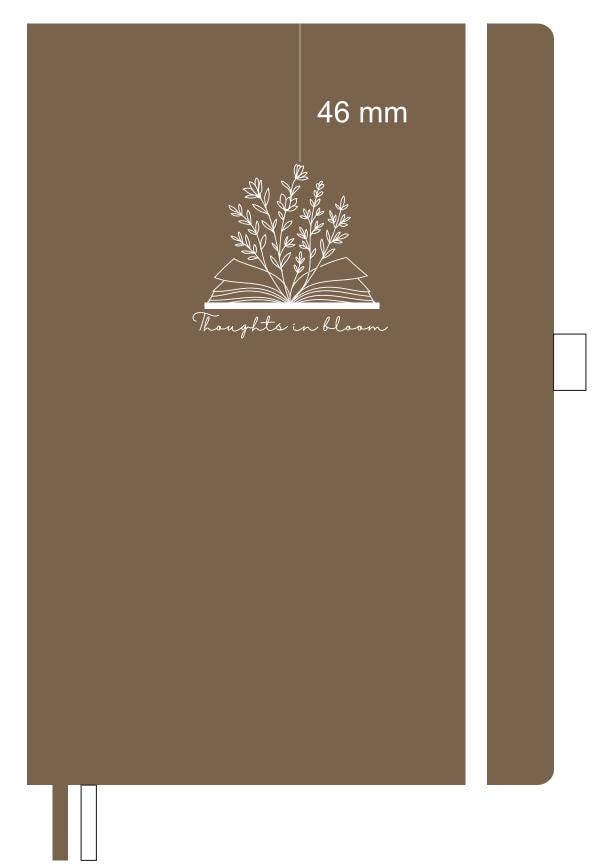 B5 Dot Grid Vegan Leather Journal: Thoughts in Bloom with white foil Design