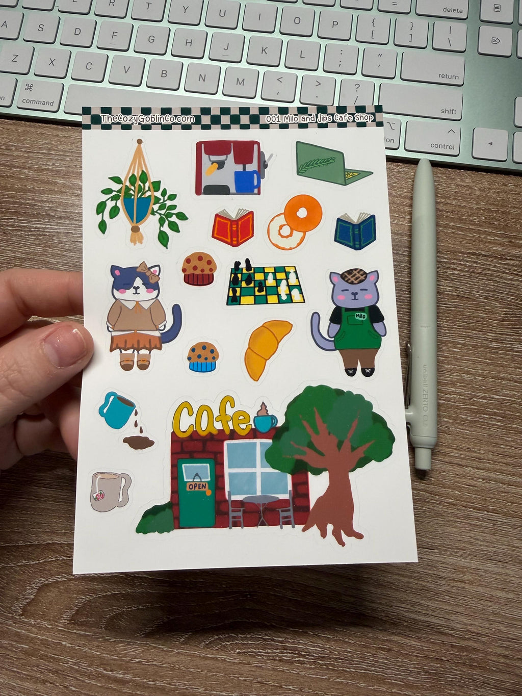 Milo & Jips Cafe Shop Journal Stickers | Planner Stickers - Hand Drawn by TheCozyGoblinCo