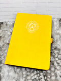 Sunflower & Bee A5 Dot Grid Journal: Yellow Vegan Leather, Gold Foil