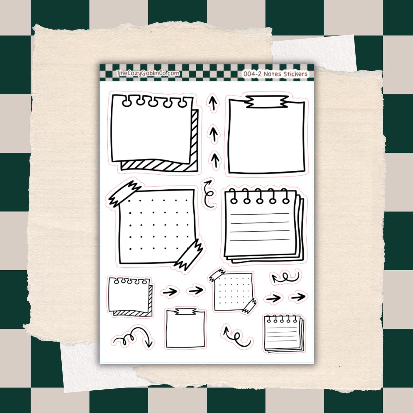 Doodle Notes Journal Stickers | Planner Stickers