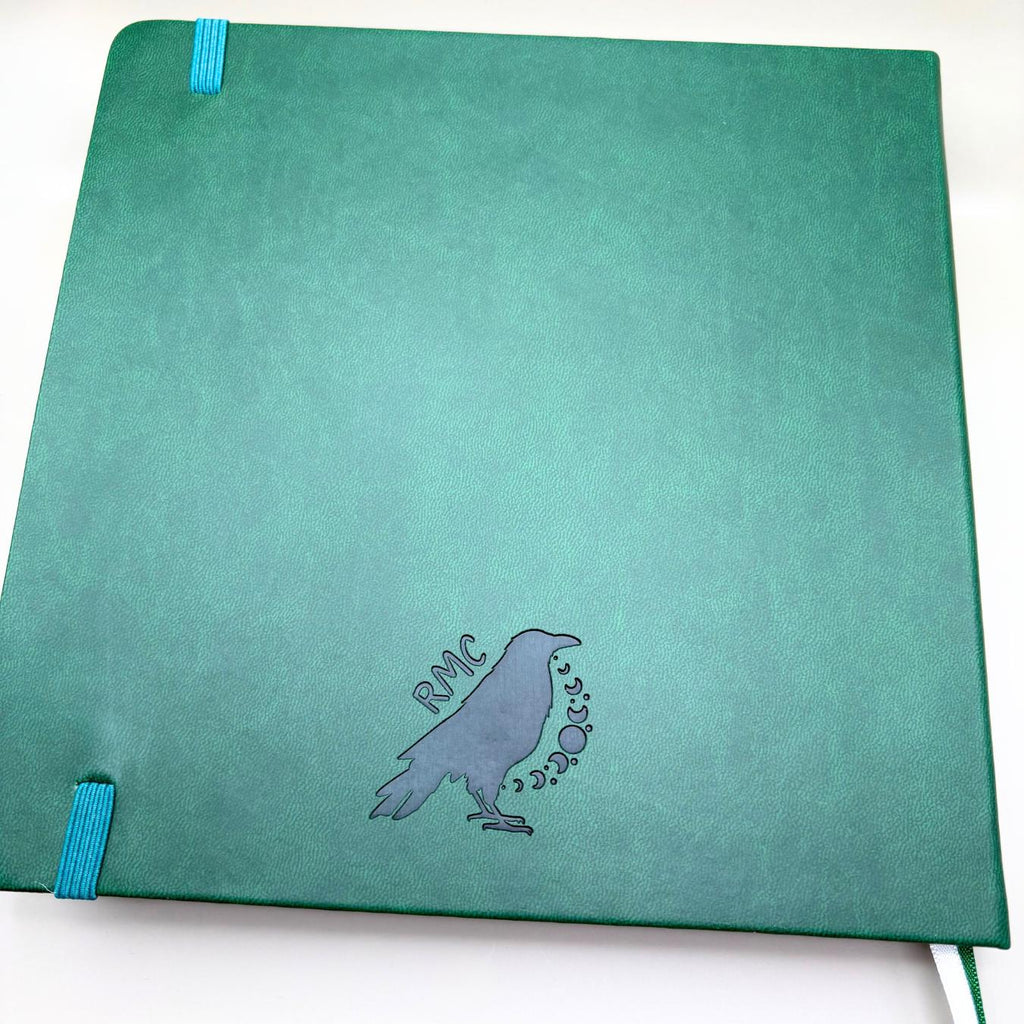 Mystical Moon Journal: Silver Holo Foil Dot Grid Notebook