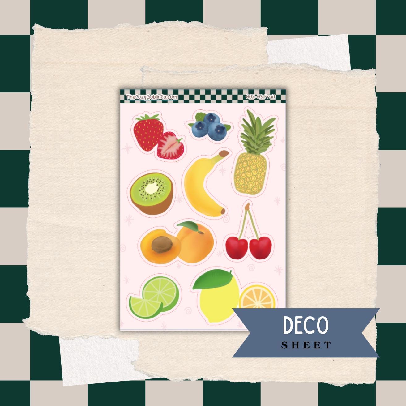 Fruit Planner Deco Sticker | Functional Weekly Stickers | Colorful Fruit Stickers | Journal & Scrapbook Deco | Cute Summer Stickers