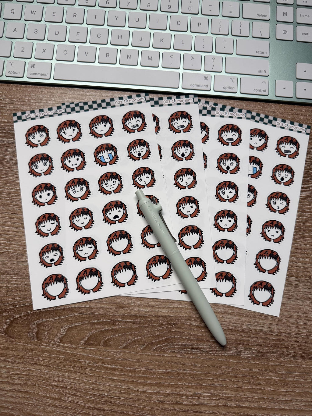 Hand-Drawn Emotion Girl Stickers – Journal & Planner Mood Tracking Set