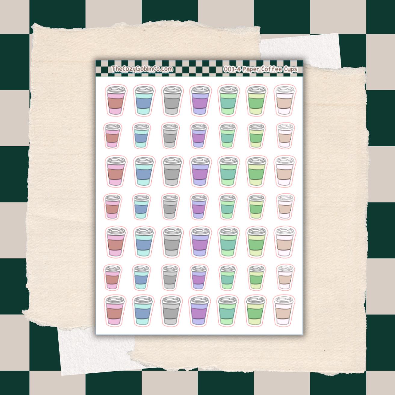 Paper Coffee Cup Journal Stickers | Planner Stickers