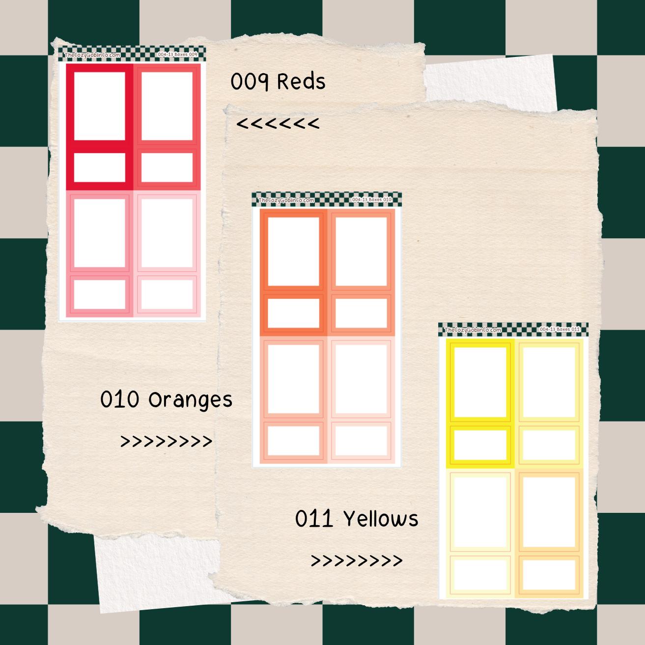 Color edge boxes Journal Stickers | Planner Stickers