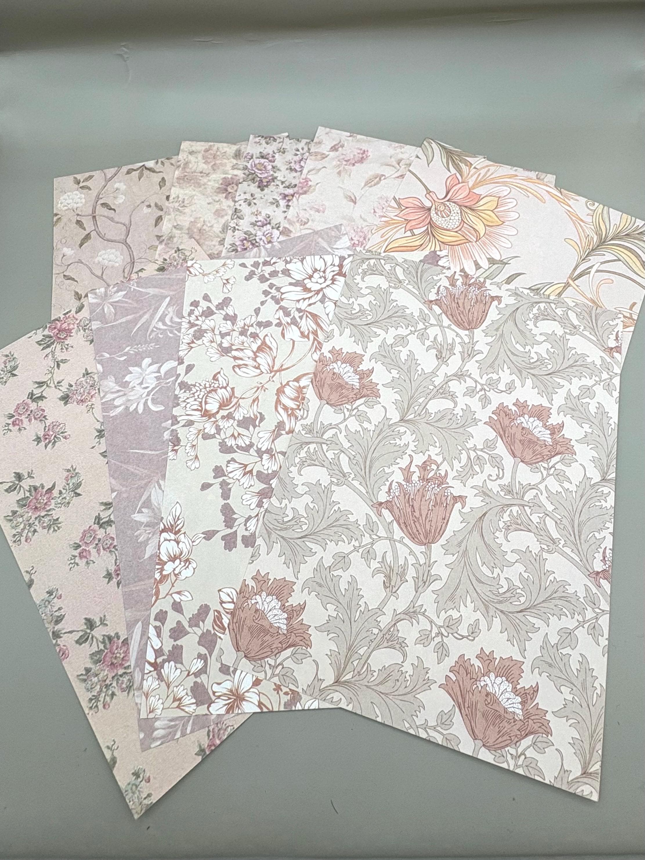 Floral Ephemera Stickers and Papers Bundle (Brown)