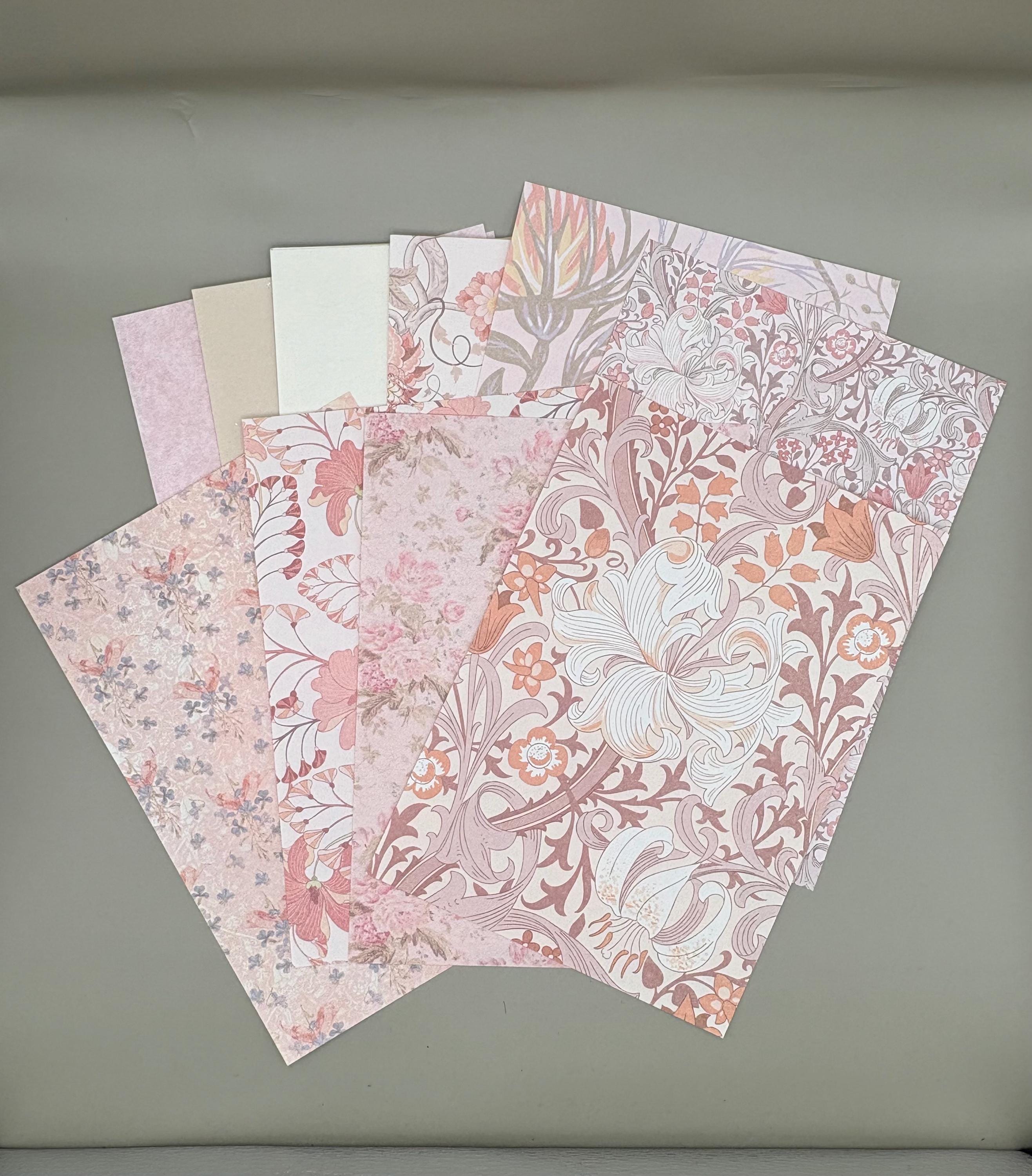 Floral Ephemera Stickers and Papers Bundle (Rouge)