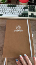 B5 Dot Grid Vegan Leather Journal: Thoughts in Bloom with white foil Design