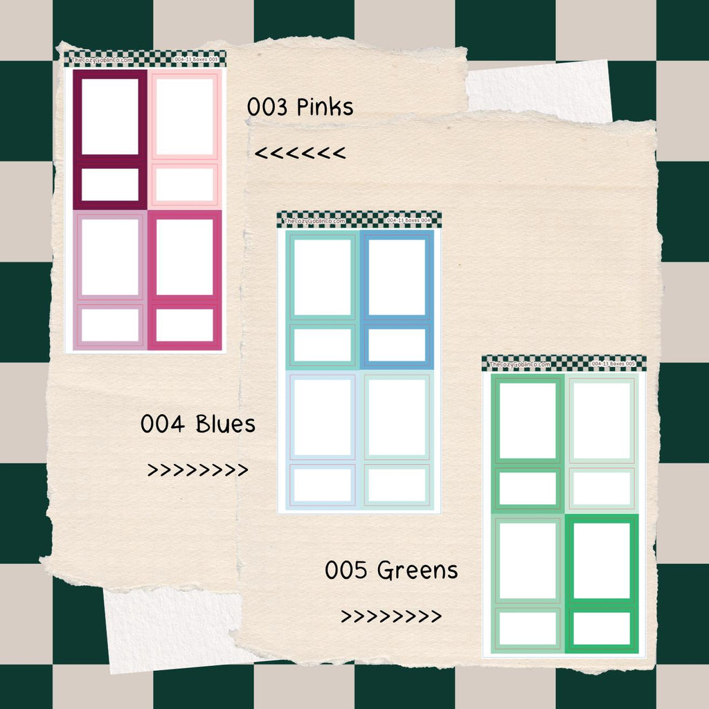 Color edge boxes Journal Stickers | Planner Stickers